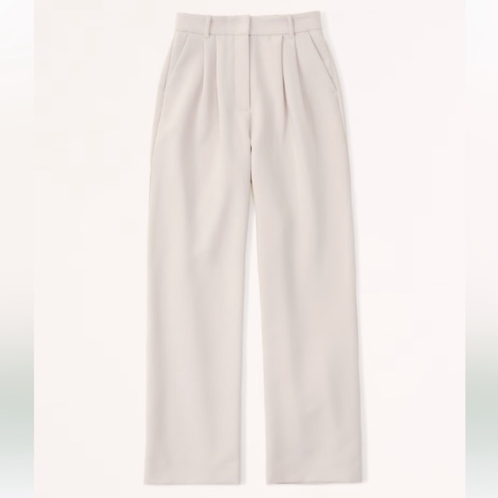 Abercrombie & Fitch Women's Cream Tailored Trousers